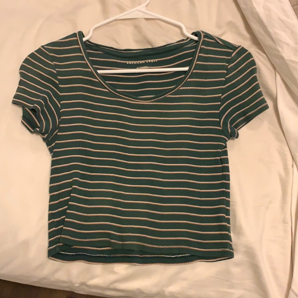 Green striped T-shirt